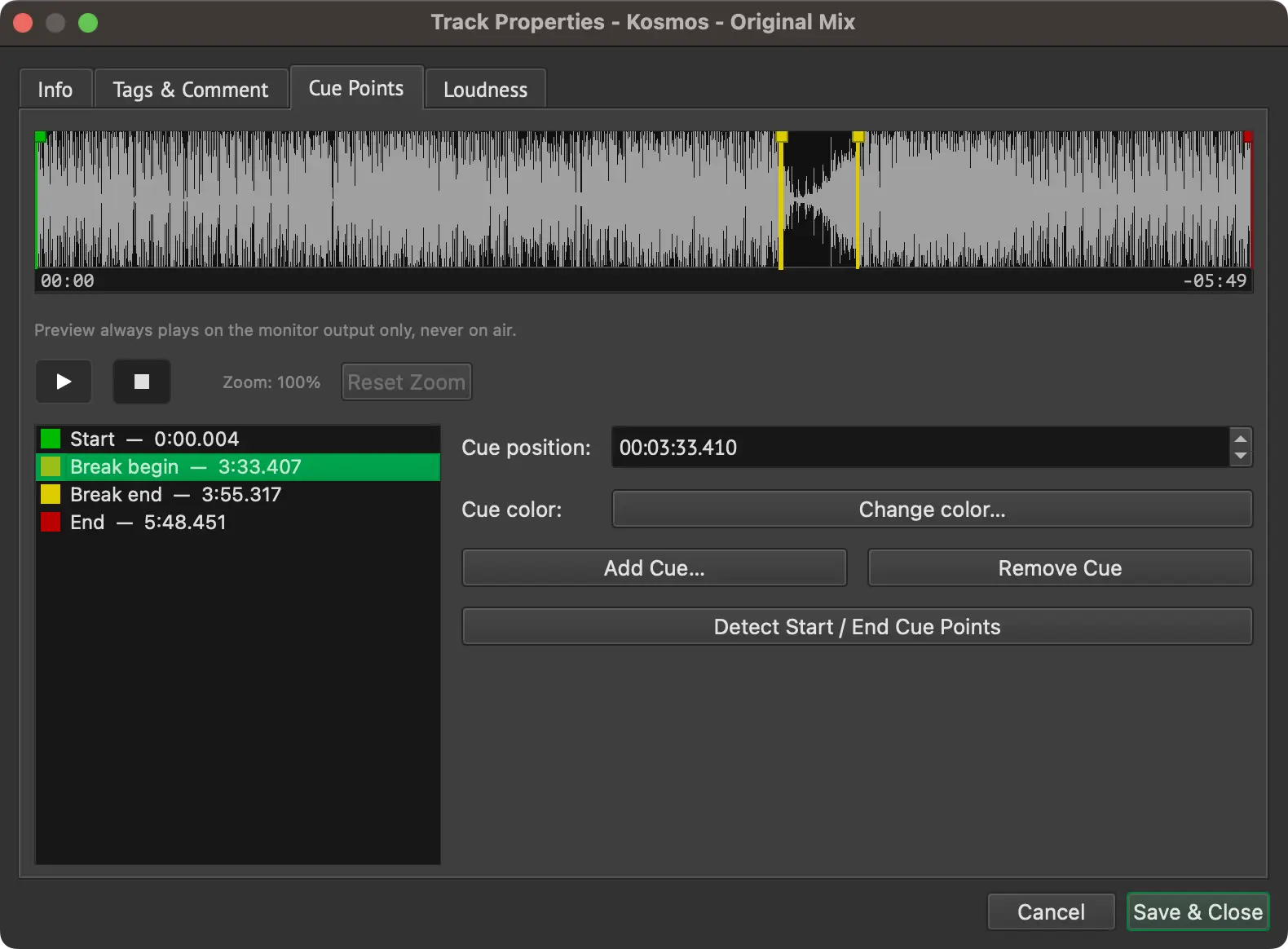 Track Properties
