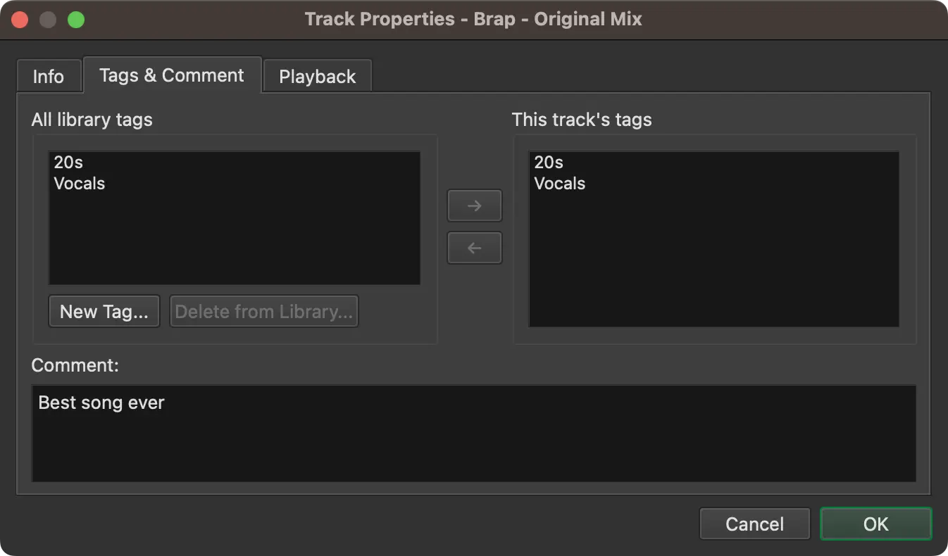 Track Properties