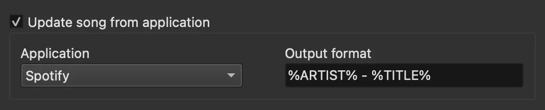 Update song from application
