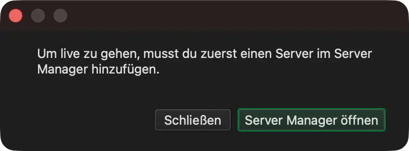 no server message
