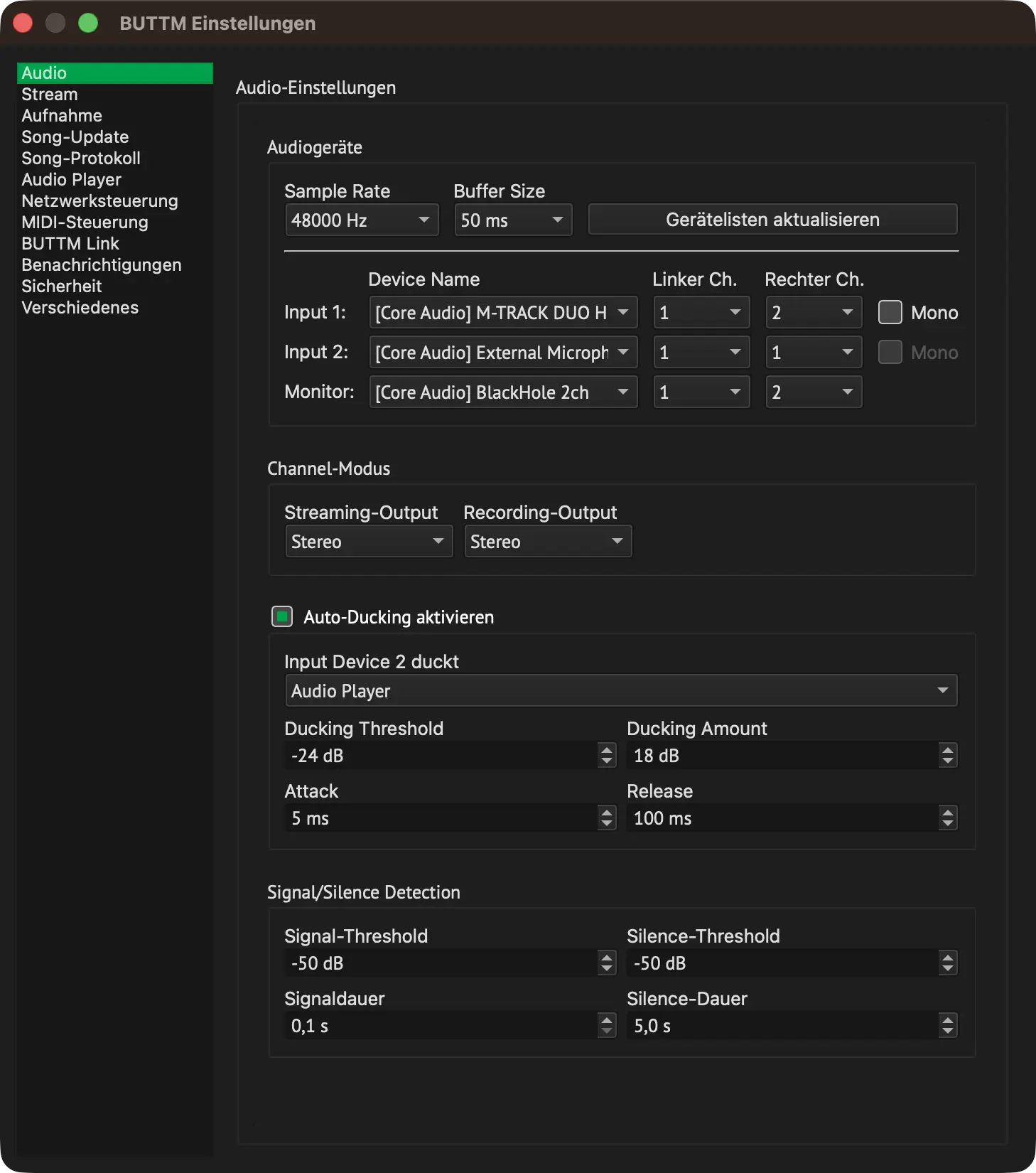 Audio Settings