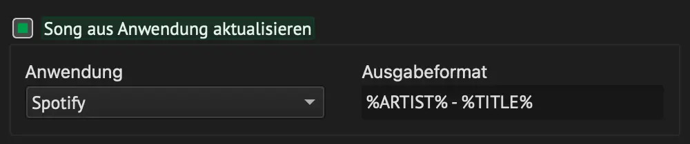 Update song from application