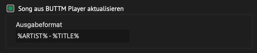 Update song from Audio Player