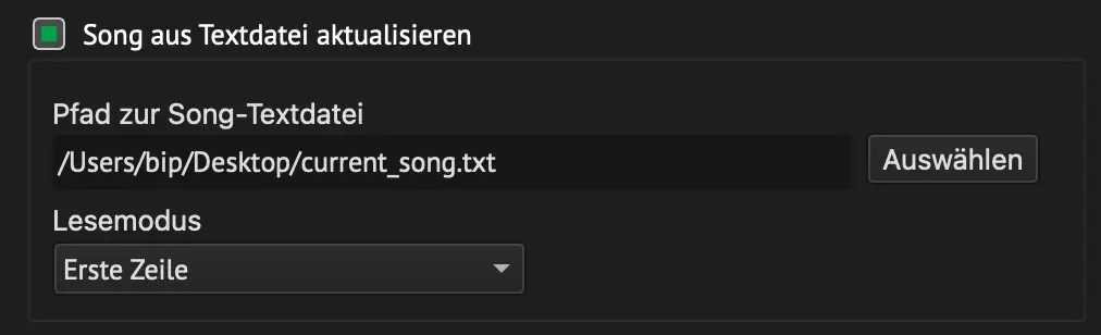 Update song from file