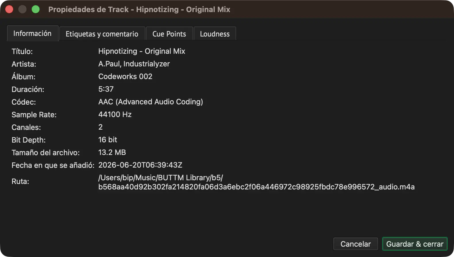 Track Properties