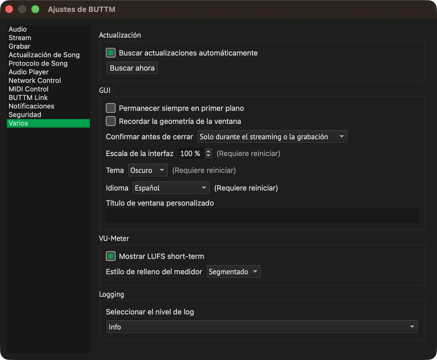 Settings: Misc