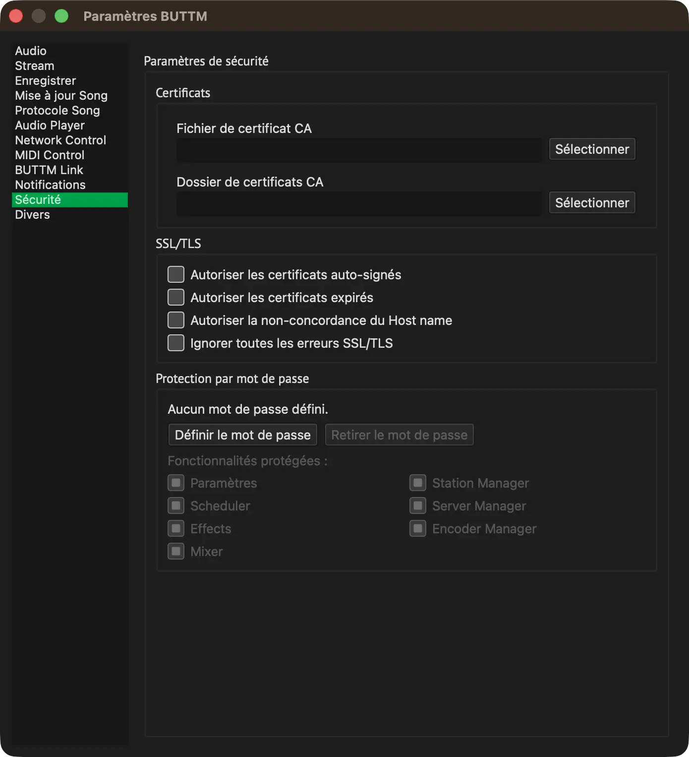 Settings: Security