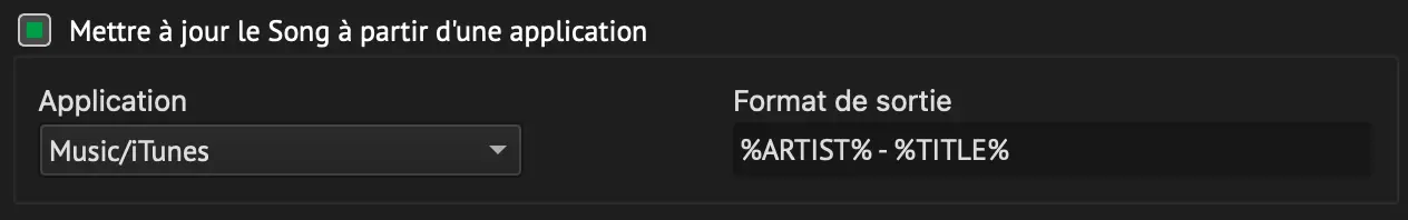 Update song from application