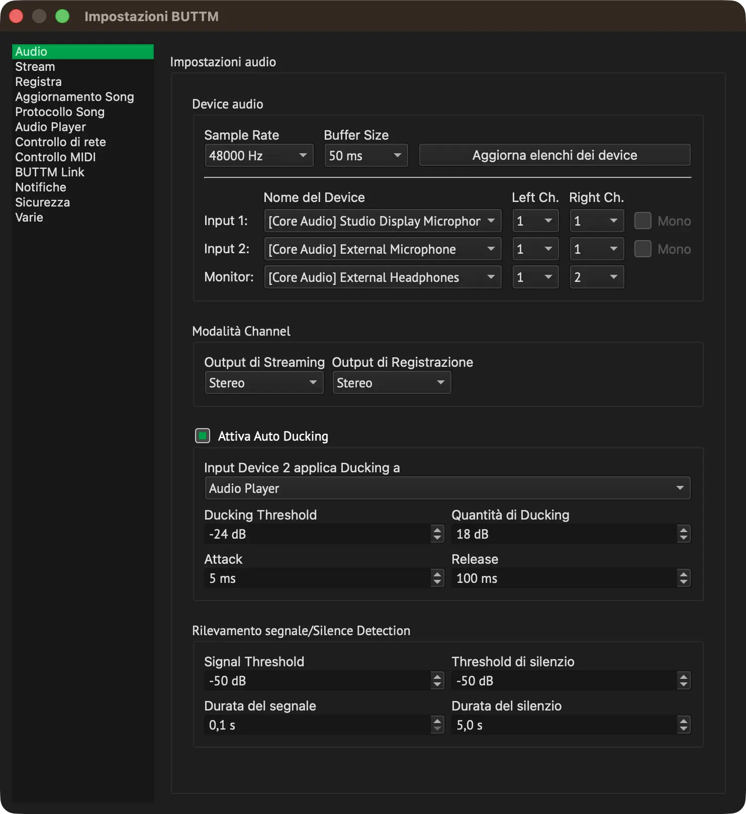 Audio Settings