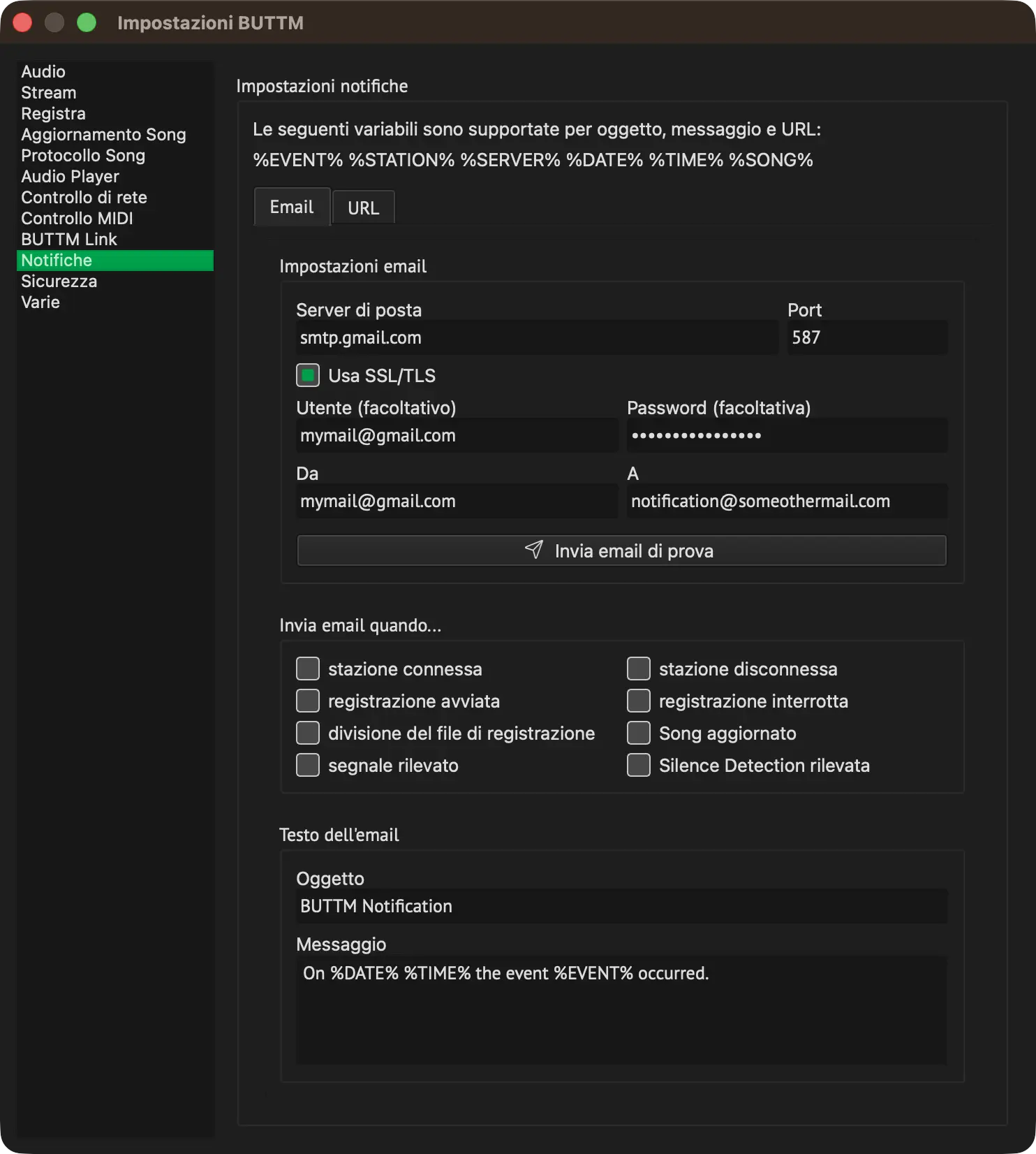 Settings: Notifications - Email