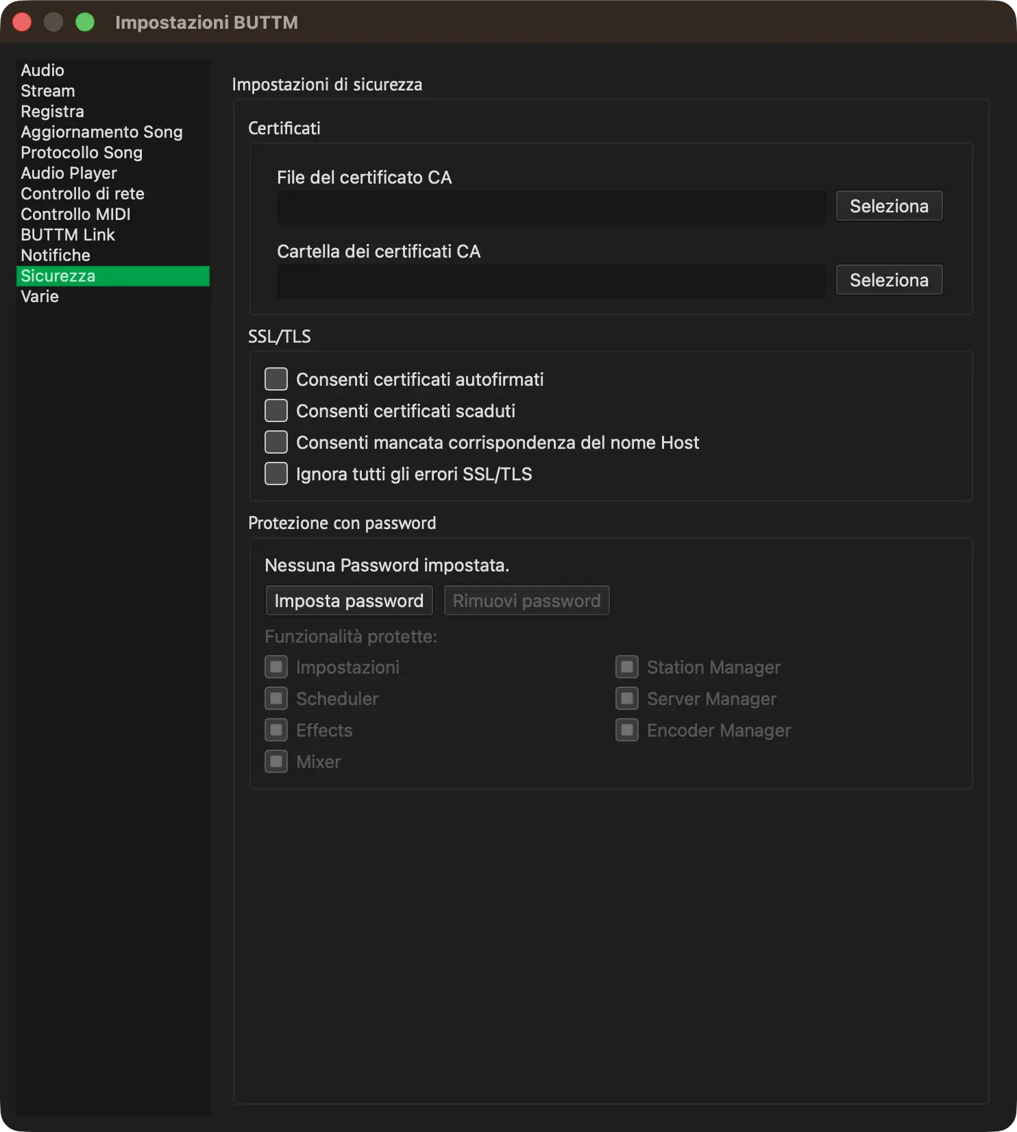 Settings: Security