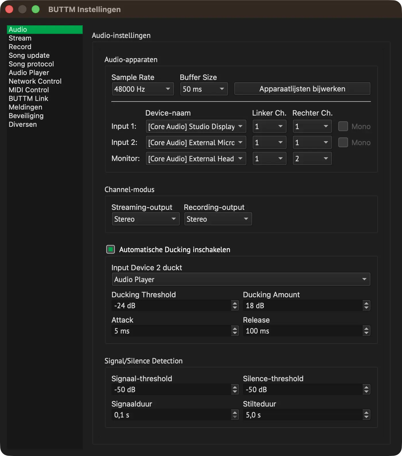 Audio Settings