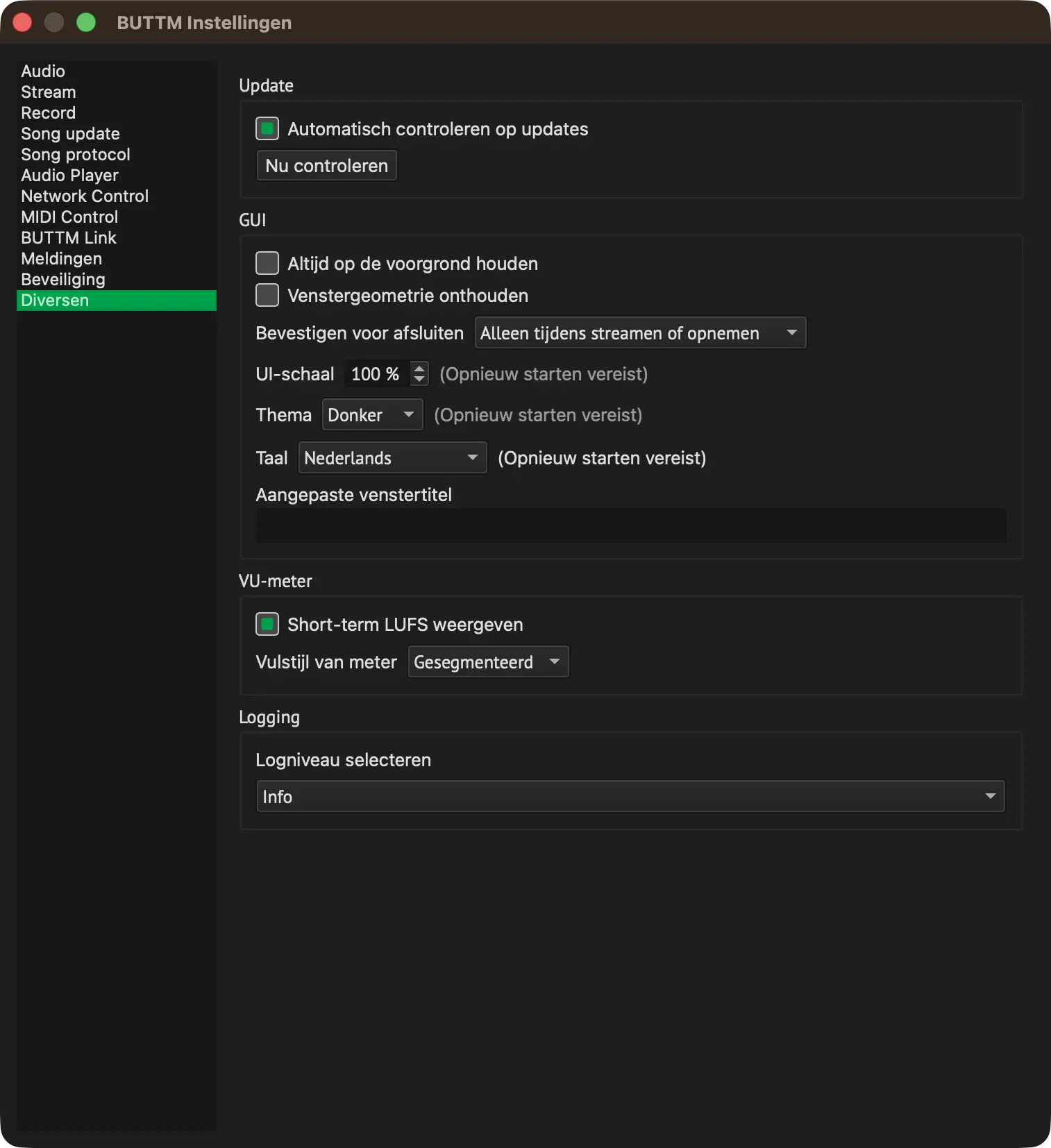 Settings: Misc