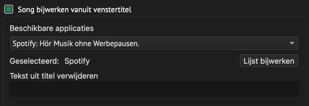 Update song from window title