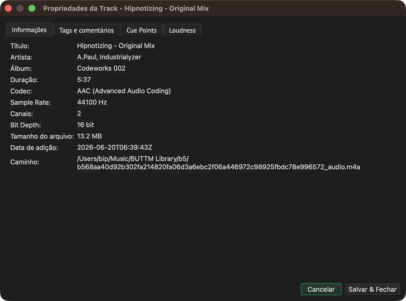 Track Properties