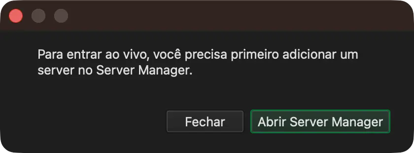 no server message