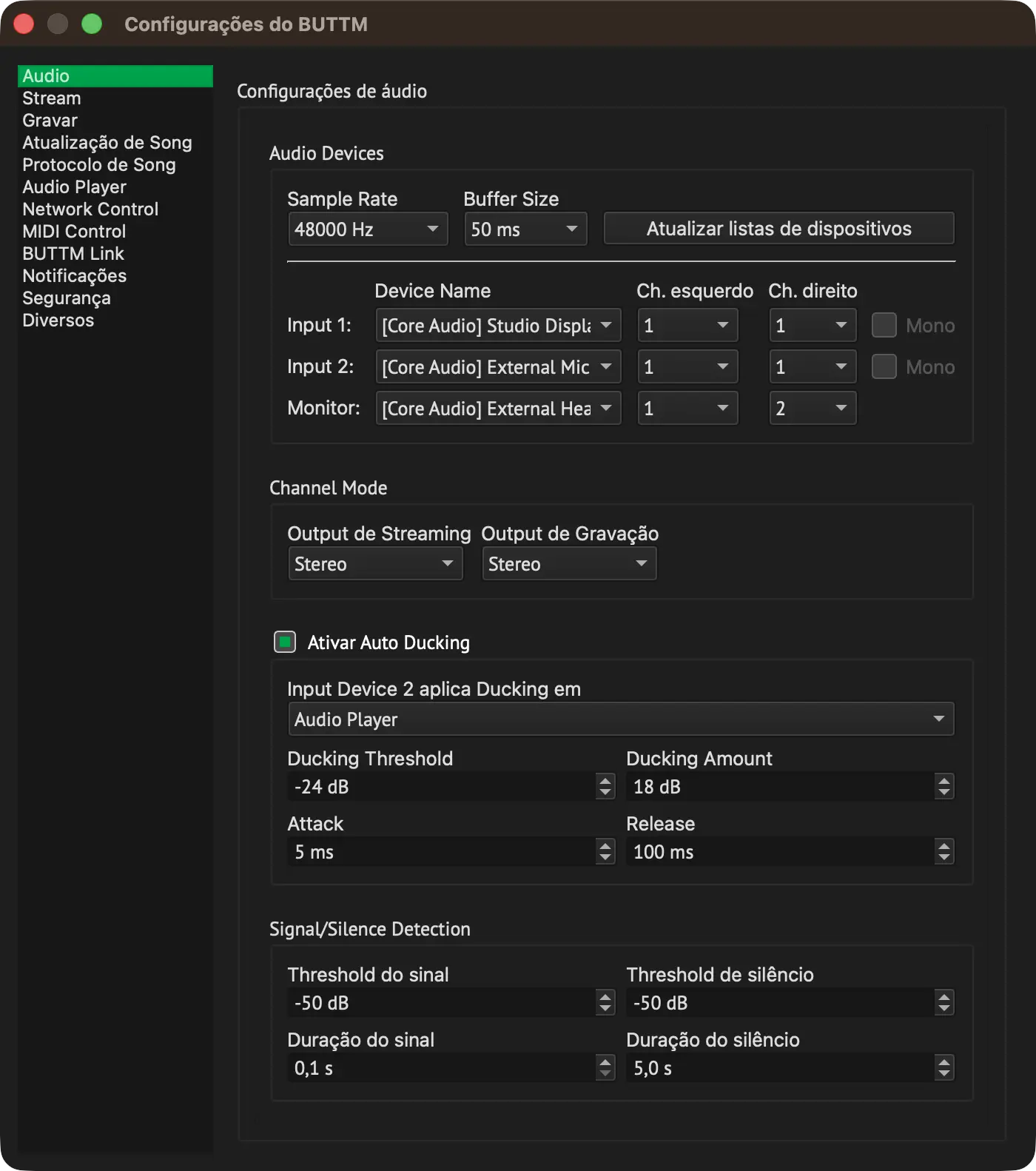 Audio Settings