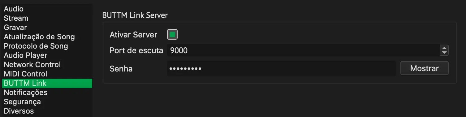 Settings: BUTTM Link