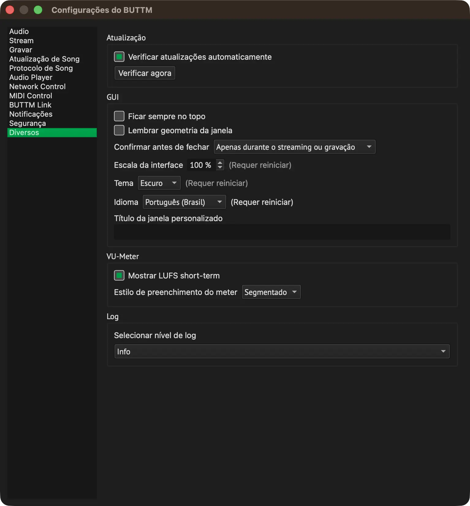 Settings: Misc