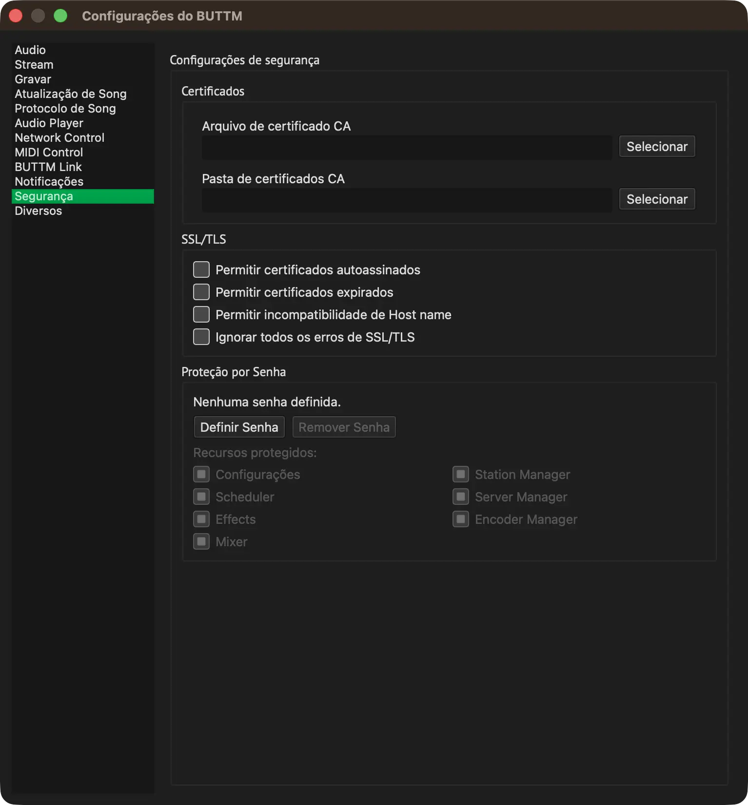 Settings: Security
