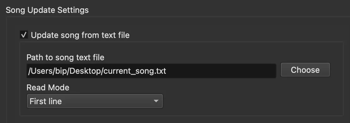 Update song from file
